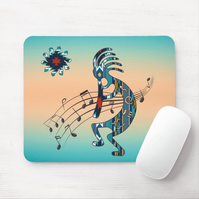Turquoise Kokopelli Mouse Pad (With Mouse)