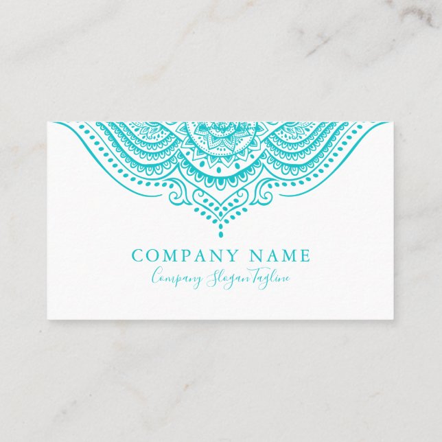 Turquoise lace appointment card (Back)
