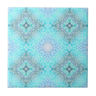 Turquoise Lace Mandala Tile
