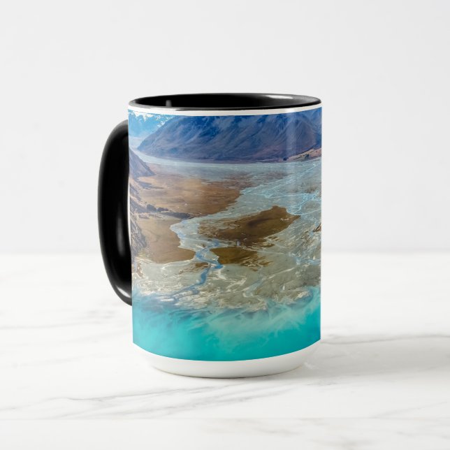 Turquoise Lake Tekapo Southern Alps Panorama Photo Mug (Front Left)