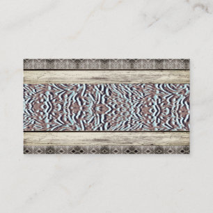 Turquoise Leather Country Western Business Cards