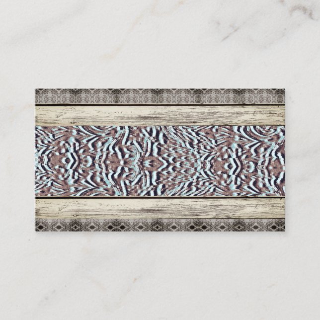 Turquoise Leather Country Western Business Cards (Front)