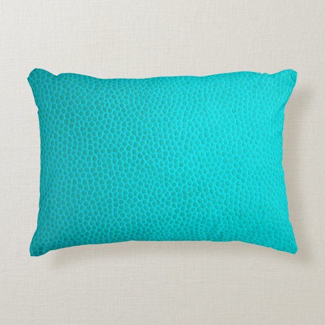 Turquoise leather skin texture skin decorative cushion (Front)