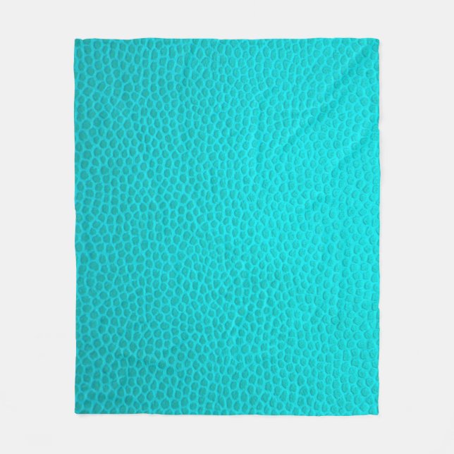 Turquoise leather skin texture skin fleece blanket (Front)