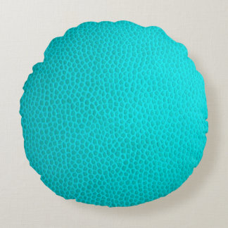 Turquoise leather skin texture skin round cushion