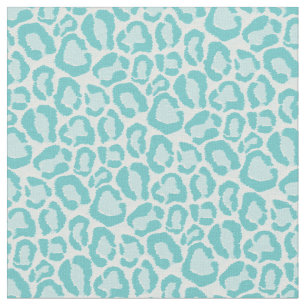 Turquoise Leopard Animal Print Fabric