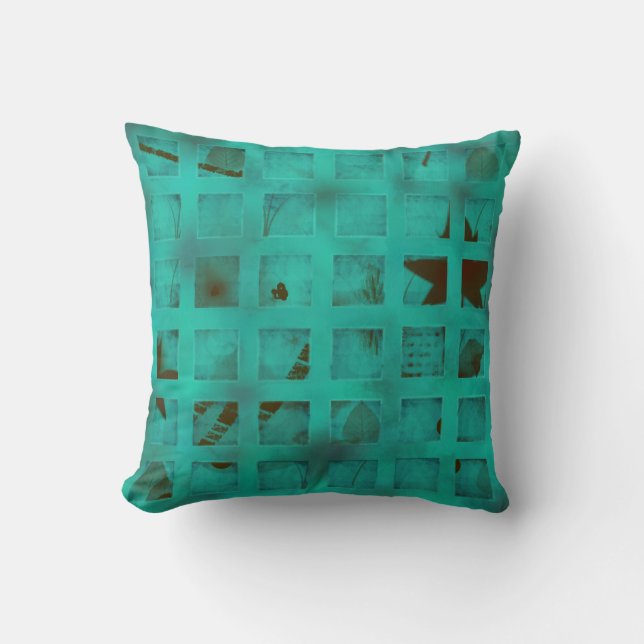 Turquoise lights in my bedroom cushion (Front)