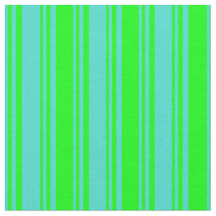 Turquoise & Lime Coloured Lines Fabric