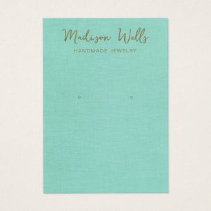 Turquoise Linen Earring Display Holder