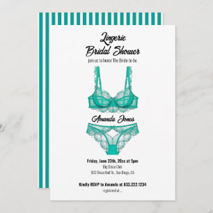 Turquoise Lingerie Bridal Shower  Invitation