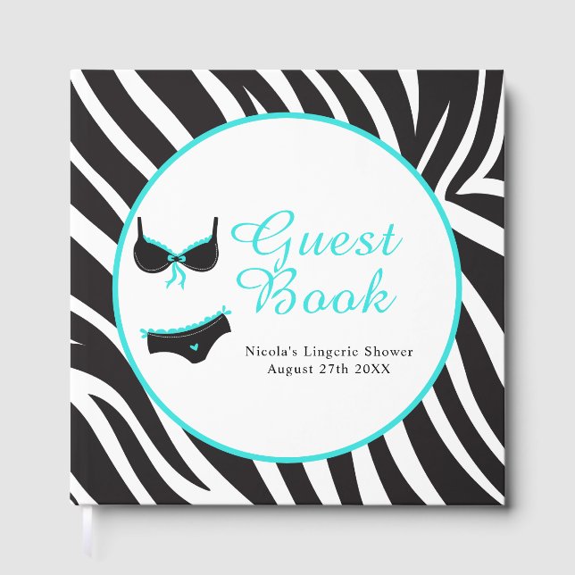 Turquoise Lingerie Party  Guest Book (Front)
