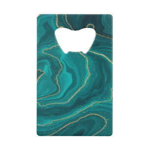Turquoise liquid marble background with gold