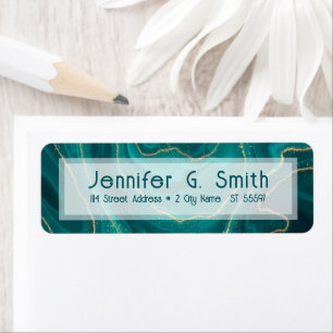 Turquoise liquid marble texture with gold accents 