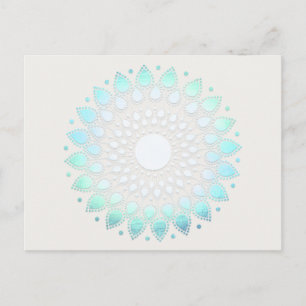 Turquoise Lotus Floral Mandala Postcard