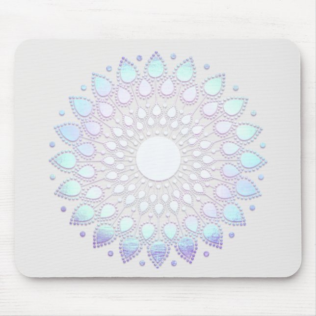 Turquoise Lotus Flower Mandala Mouse Mat (Front)
