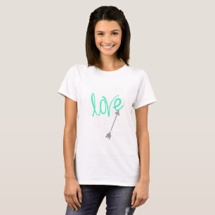 Turquoise Love Grey Arrow T-Shirt