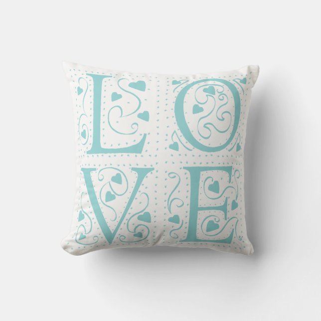 Turquoise Love Pillow (Front)