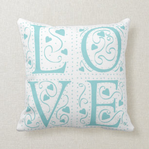Turquoise Love Pillow