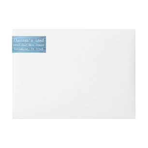 Turquoise Mail Blue Teal Calm Water Brushstroke Wrap Around Label