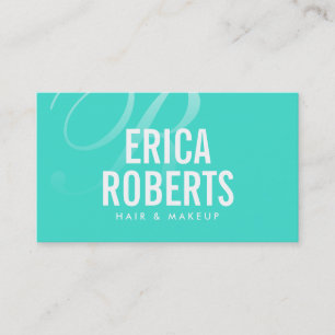 Turquoise Makeup Artist Beauty Salon Modern Business Card