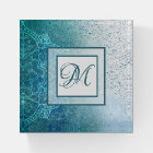 Turquoise Mandala and White Monogrammed