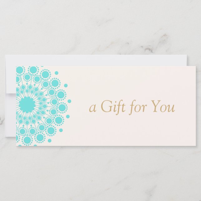 Turquoise Mandala Beauty Spa Gift Certificate (Front)
