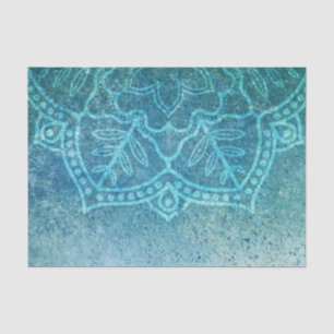 Turquoise Mandala Decoupage Tissue Paper
