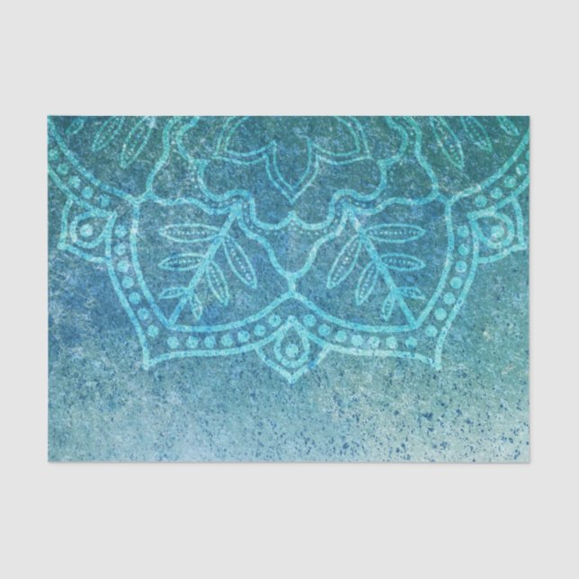 Turquoise Mandala Decoupage Tissue Paper (Front)