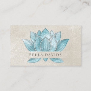Turquoise Mandala Lotus Floral Yoga Instructor Business Card