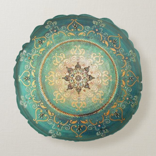 Turquoise Mandala - Pillow (Front)