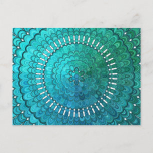 Turquoise Mandala Postcard