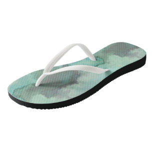 Turquoise Marble Abstract Flip Flops