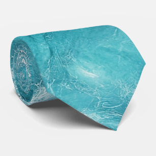 Turquoise Marble Abstract Neck Tie