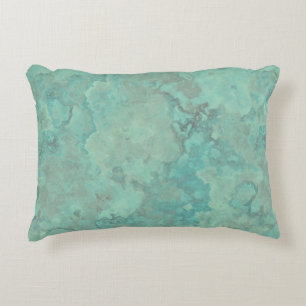 Turquoise Marble Abstract Rug Decorative Cushion