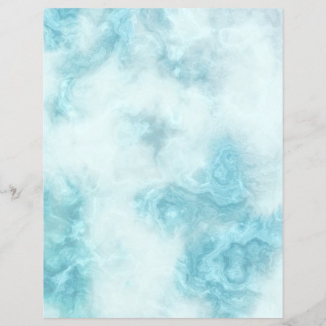 Turquoise Marble Background Craft Scrapbook Paper (Front)
