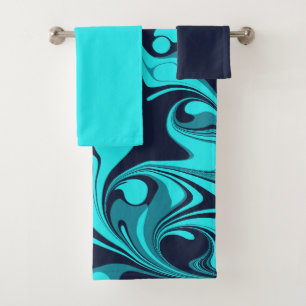 Turquoise Marble Bath Towel Set