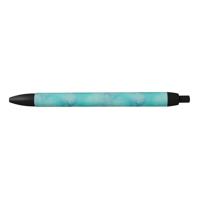 Turquoise marble black ink pen (Front)