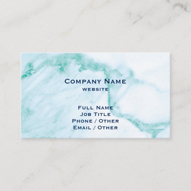 Turquoise Marble Business Card (Front)