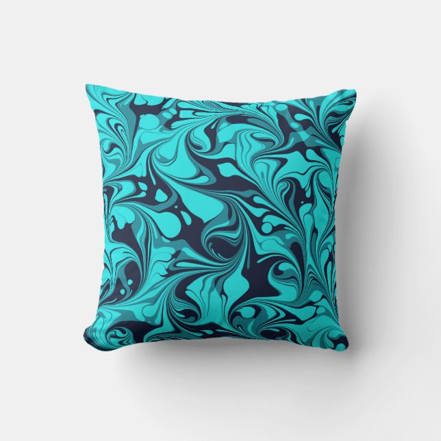 Turquoise Marble Cushion (Front)