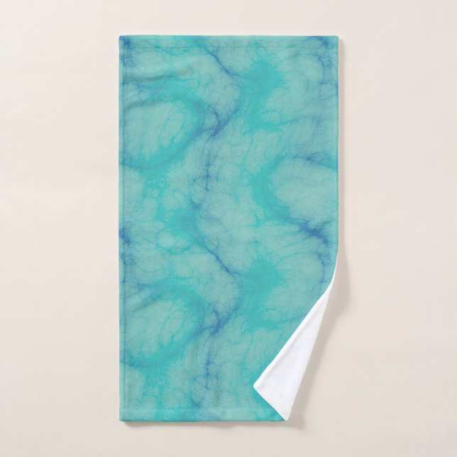Turquoise marble hand towel (Hand Towel)