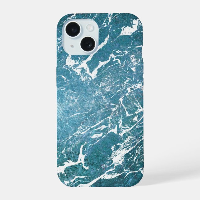 turquoise marble iPhone 15 case (Back)