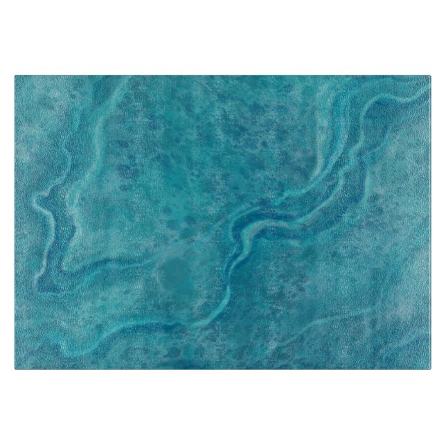 Turquoise Marble Pattern Cutting Board Gift (Front)