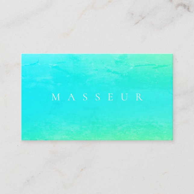 Turquoise marble stone faux look business card (Front)