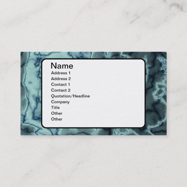 Turquoise Marble Texture Business Card (Front)