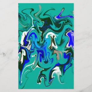 Turquoise marble texture stationery