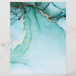 Turquoise Marbled Abstract Scrapbook Paper