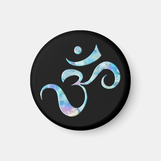 Turquoise Marbled Om Magnet (Front)