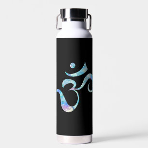 Turquoise Marbled Om Water Bottle