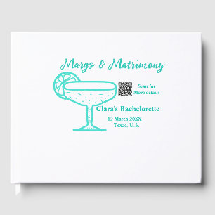 Turquoise Margs & Matrimony Bachelorette party Guest Book