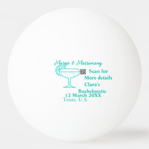 Turquoise Margs & Matrimony Bachelorette party Ping Pong Ball